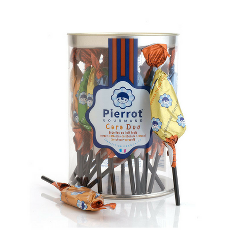 Pierrot Gourmand Caramel Duo Lollipops 4.5 oz. (130g)-Pierrot Gourmand-Le Tablier Bleu | Online French Supermaket