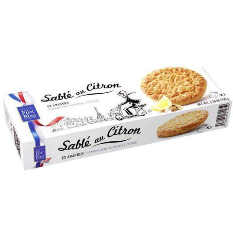 Filet Bleu Sable au Citron Lemon and Almond Biscuits 5.2 oz. (150g)-Filet Bleu-Le Tablier Bleu | Online French Supermaket