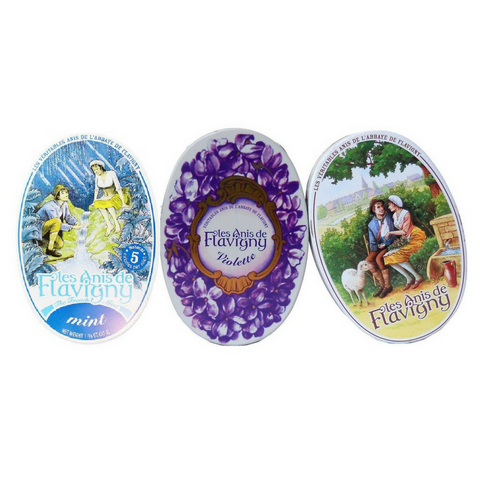 Anis de Flavigny Violet, Anise and Mint Pastilles (3 Tins) Best Price-Anis de Flavigny-Le Tablier Bleu | Online French Supermaket