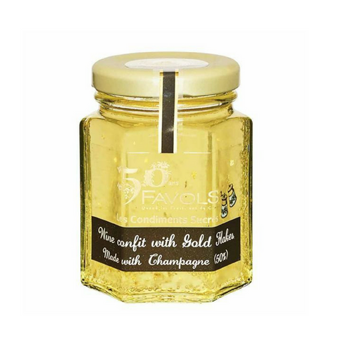 Favols Champagne Confit with Gold Flakes 3.8 oz. (110g)-Favols-Le Tablier Bleu | Online French Supermaket