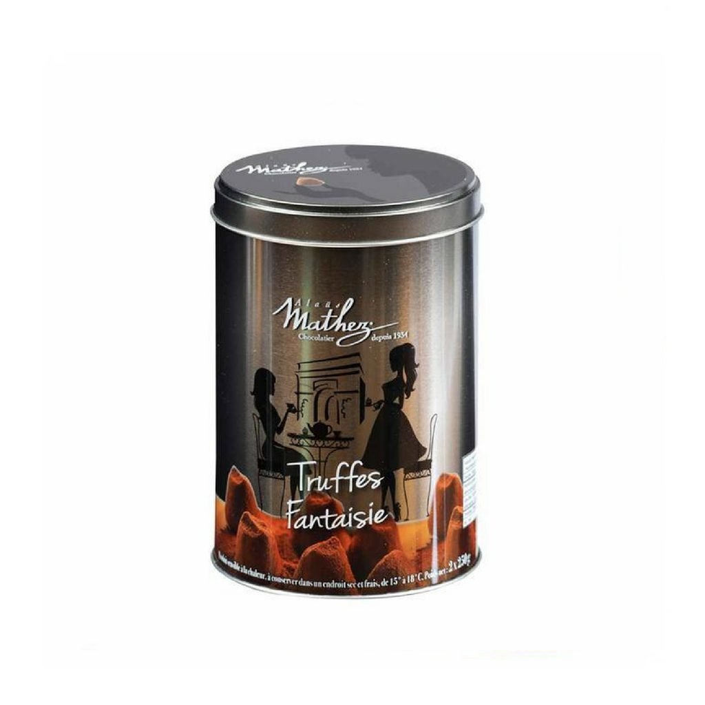 French Chocolate Truffle in Silver Tin by Mathez 17.6 oz-Mathez-Le Tablier Bleu | Online French Supermaket