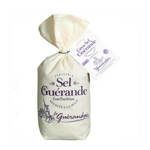 Le Guérandais · Coarse Grey Sea Salt from Guérande, linen bag · 750g (26.5 oz)-COOKING & BAKING-Le Guerandais-Le Tablier Bleu | Online French Supermaket
