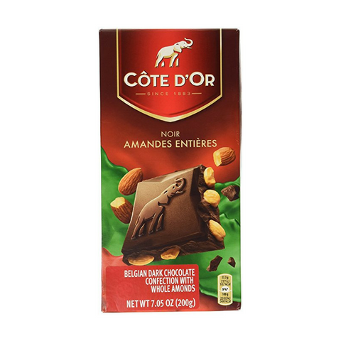 Dark Chocolate Bar with Whole Almonds by Cote d'Or 7 oz Best Price-cote d'or-Le Tablier Bleu | Online French Supermaket