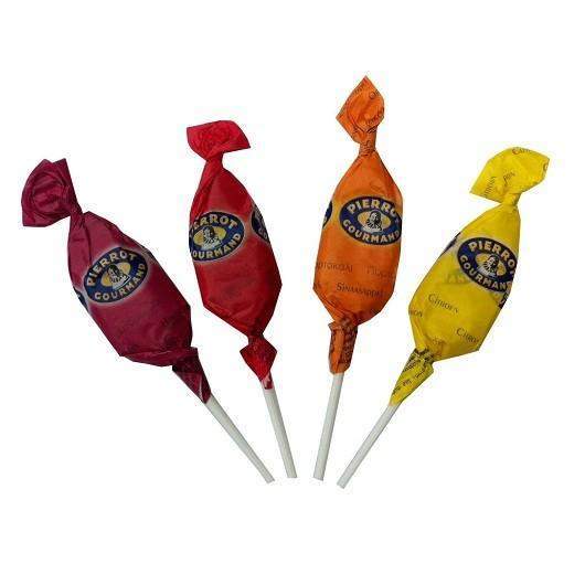 Pierrot Gourmand Mixed Fruit Lollipops (12 pieces)-DESSERTS & SWEETS-Pierrot Gourmand-Le Tablier Bleu | Online French Supermaket